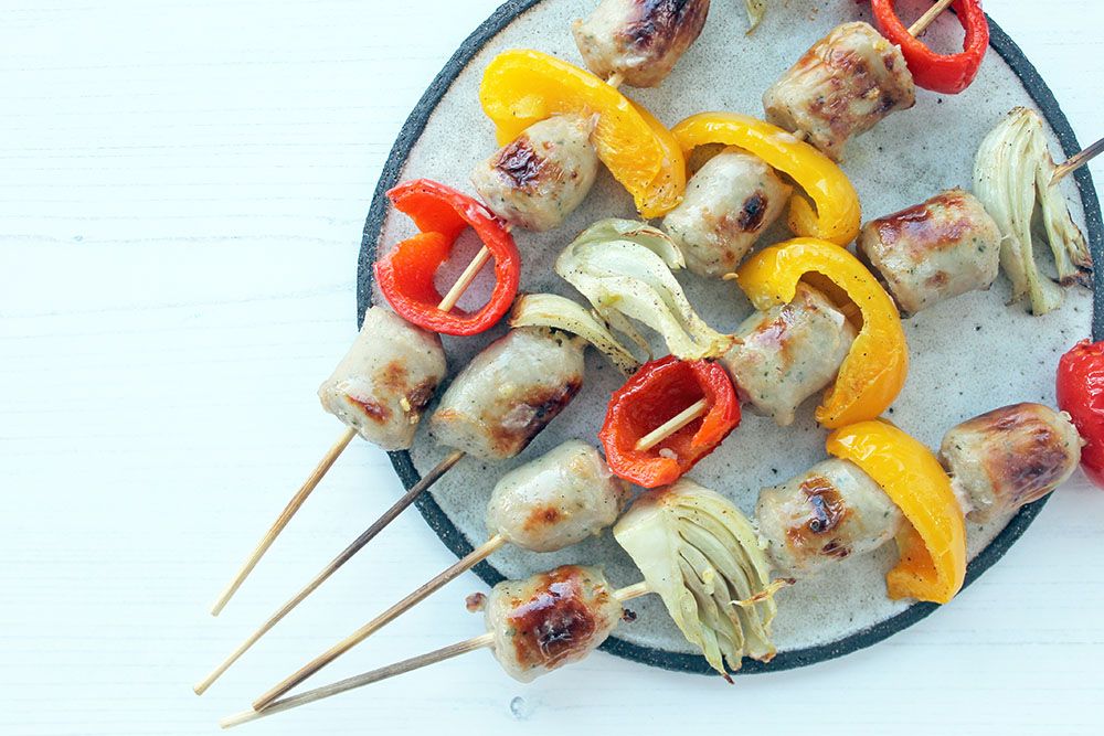 Keto Sausage Pepper And Fennel Kebabs