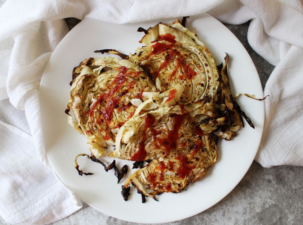 Low Carb Roasted Sticky Cabbage Steaks