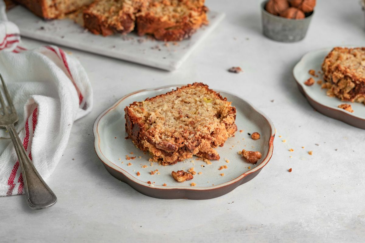 Low Carb Paleo Banana Bread with a Walnut Crumb