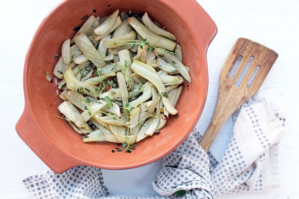 Keto Garlic Roasted Fennel With Capers