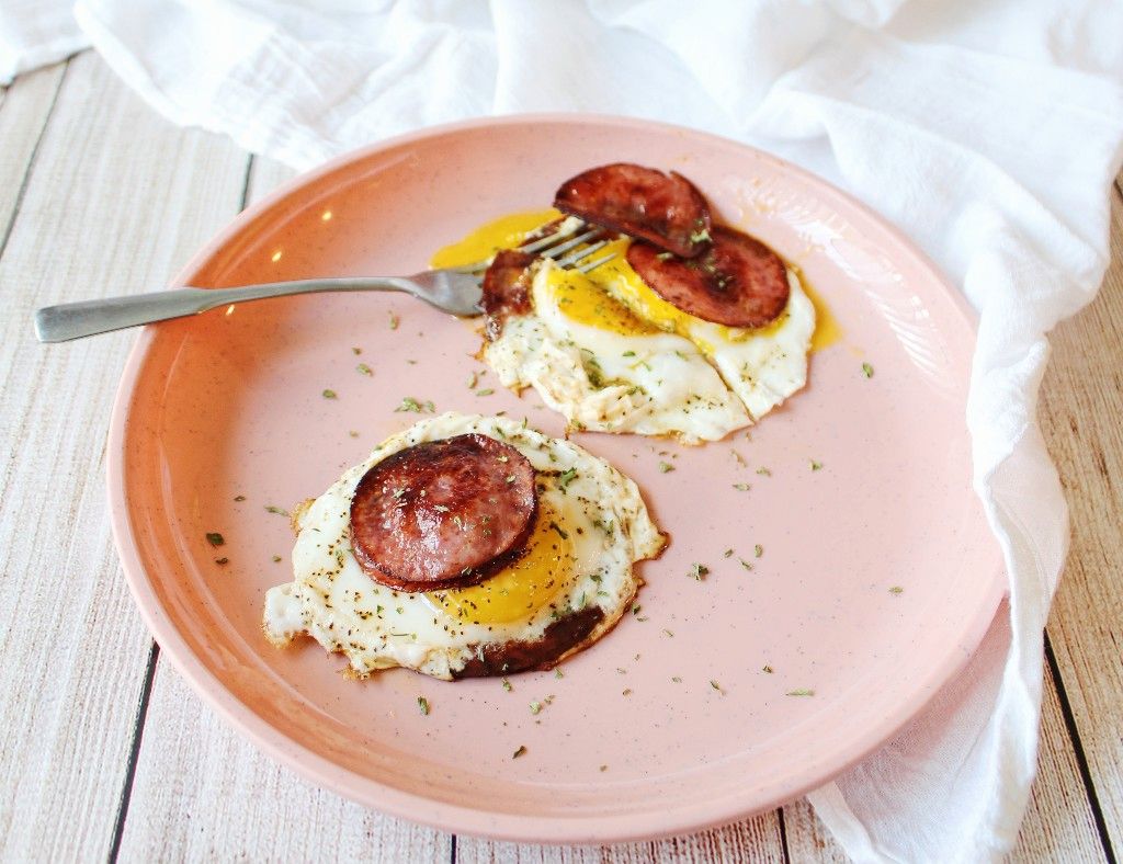 Keto Salami and Egg In A Hole