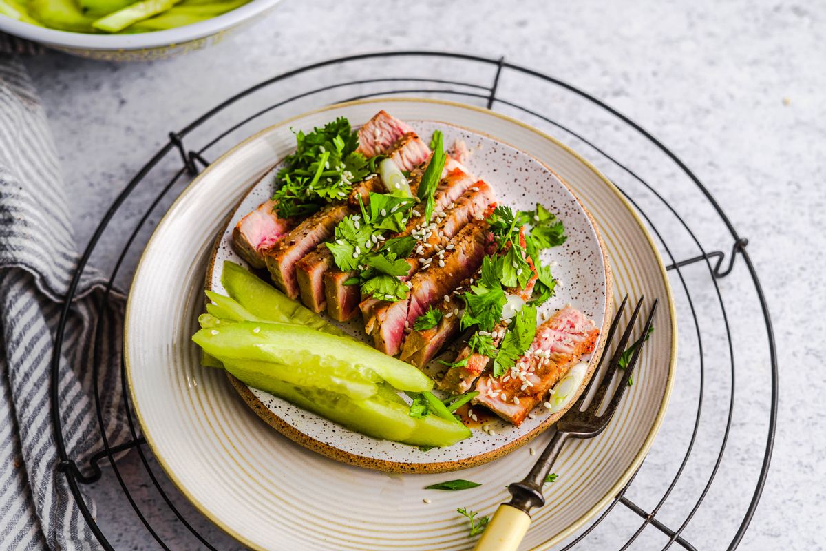 Keto Seared Ahi Tuna with Scallions