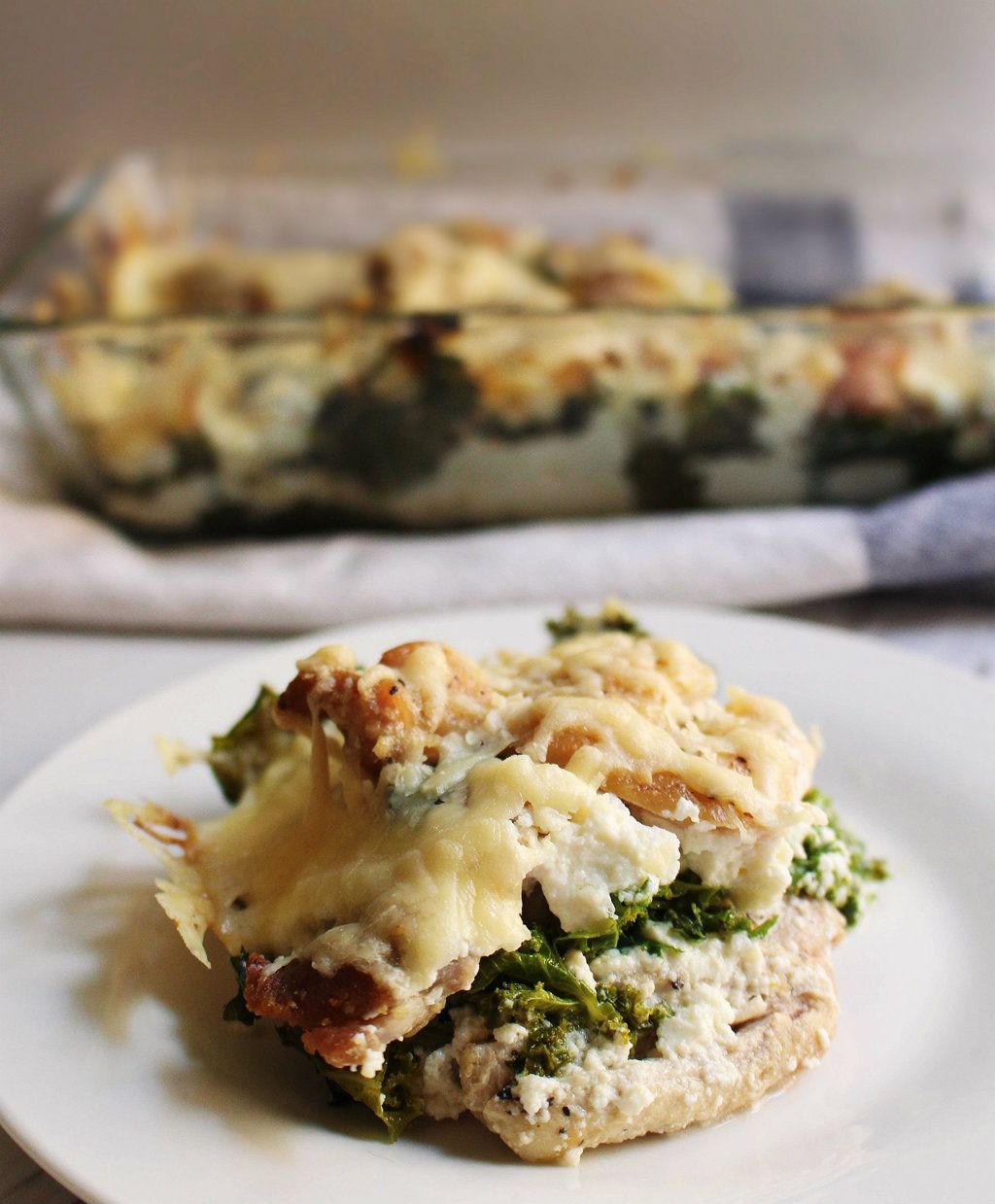 Low Carb Chicken and Kale Parm Casserole