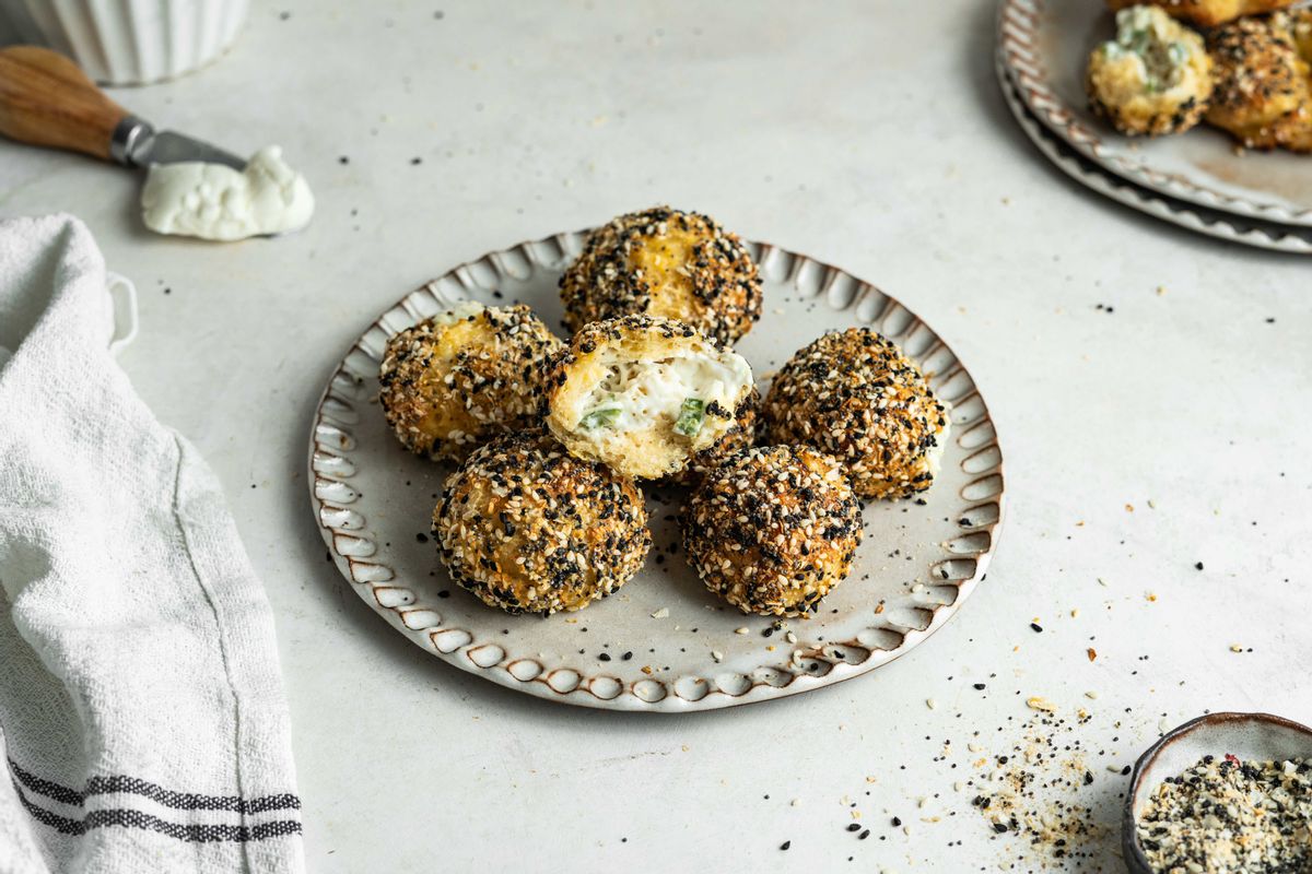 Keto Bagel Bites with Jalapeno Cheese Filling