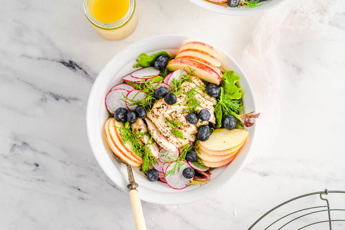 Paleo Chicken Salad with Radish Mint and Dill