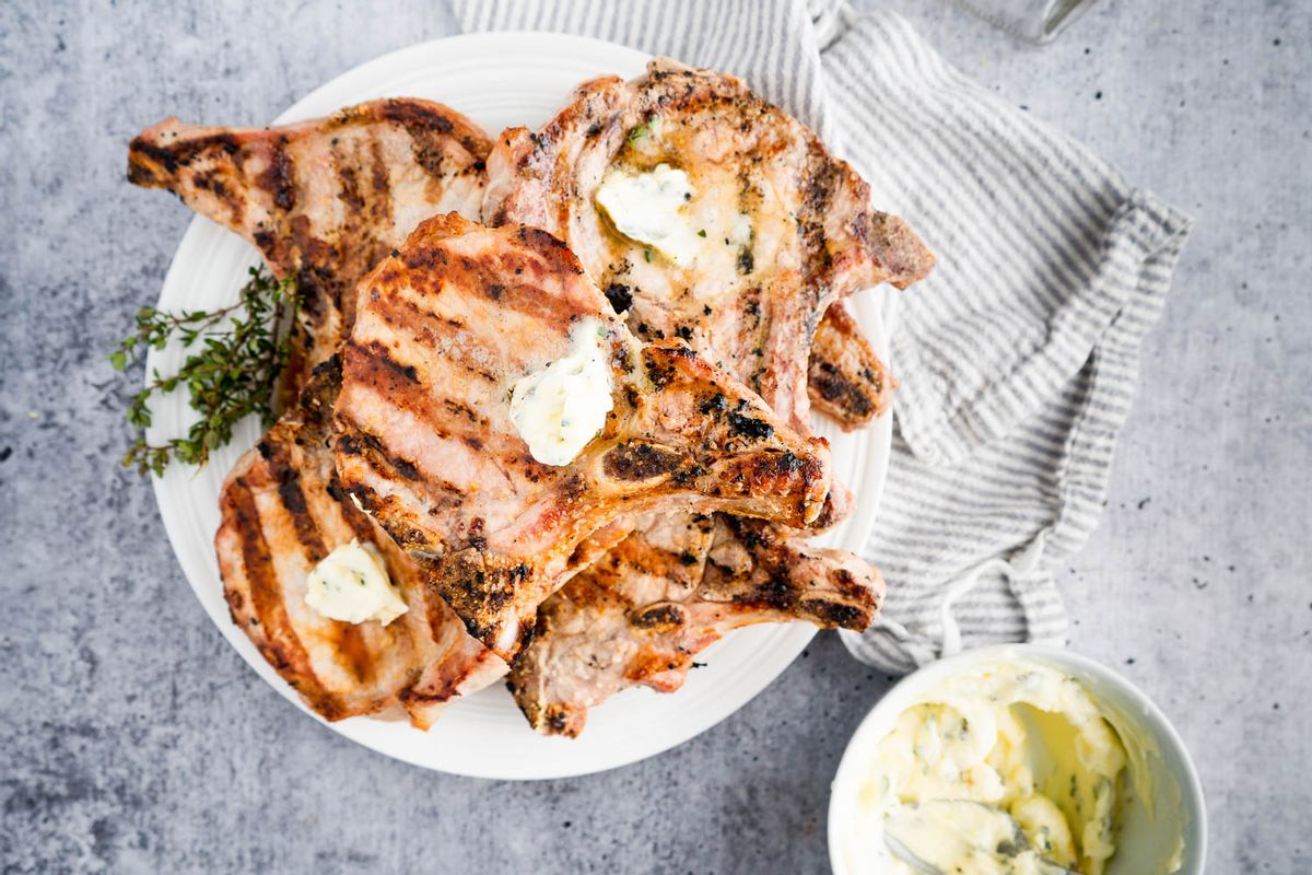 Keto Grilled Pork Chops with Compound Butter