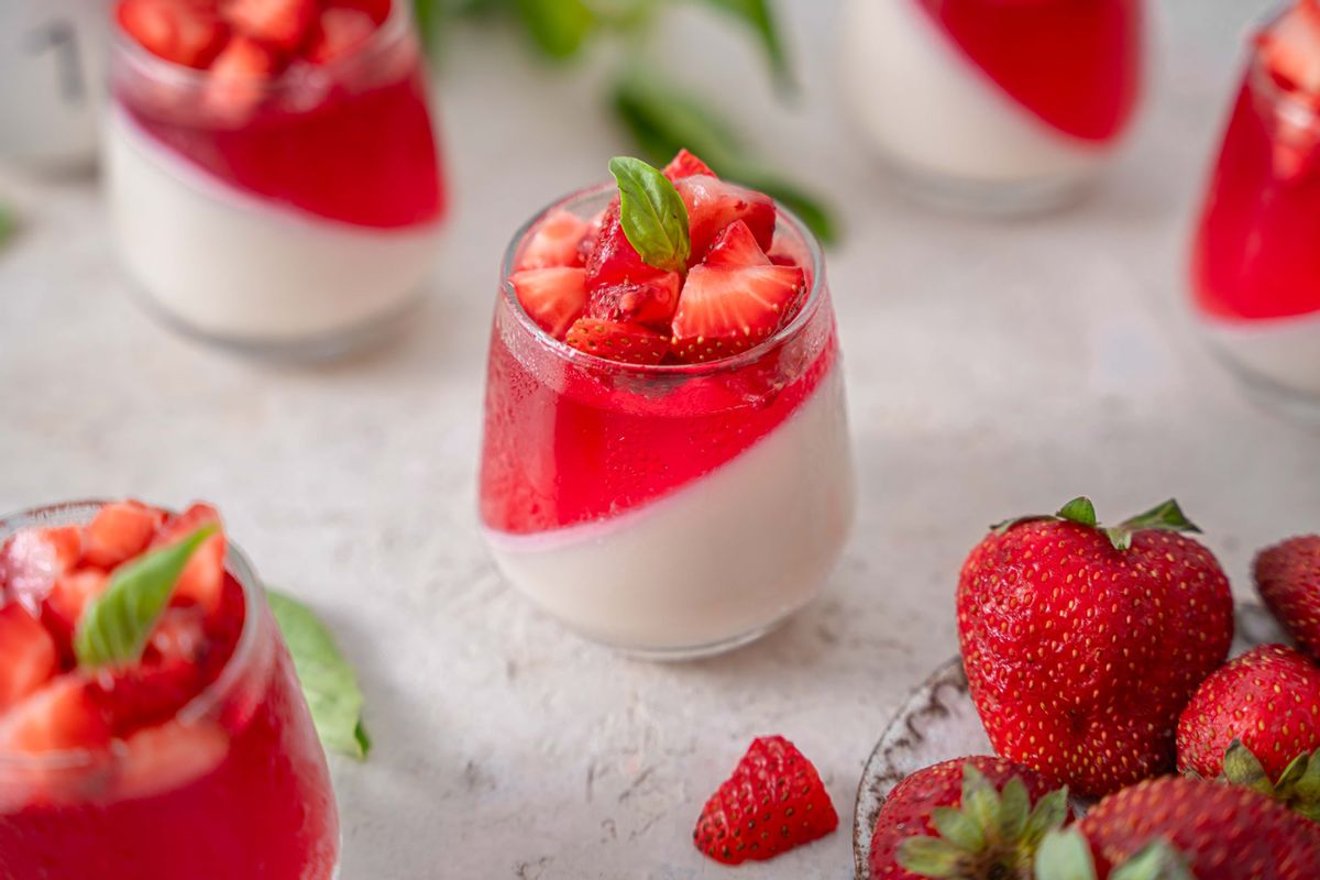 Keto Panna Cotta with Strawberry Jelly