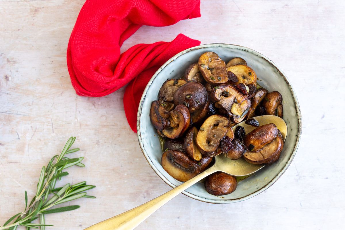 Keto Thanksgiving Orange and Cranberry Mushrooms