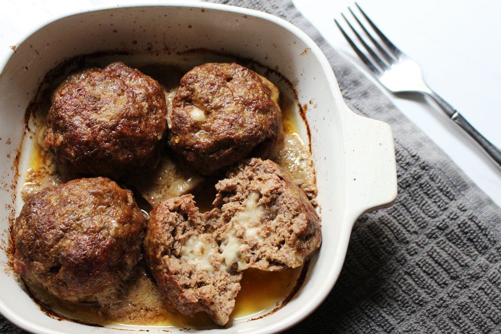 Keto Jumbo Cheese Stuffed Meatballs