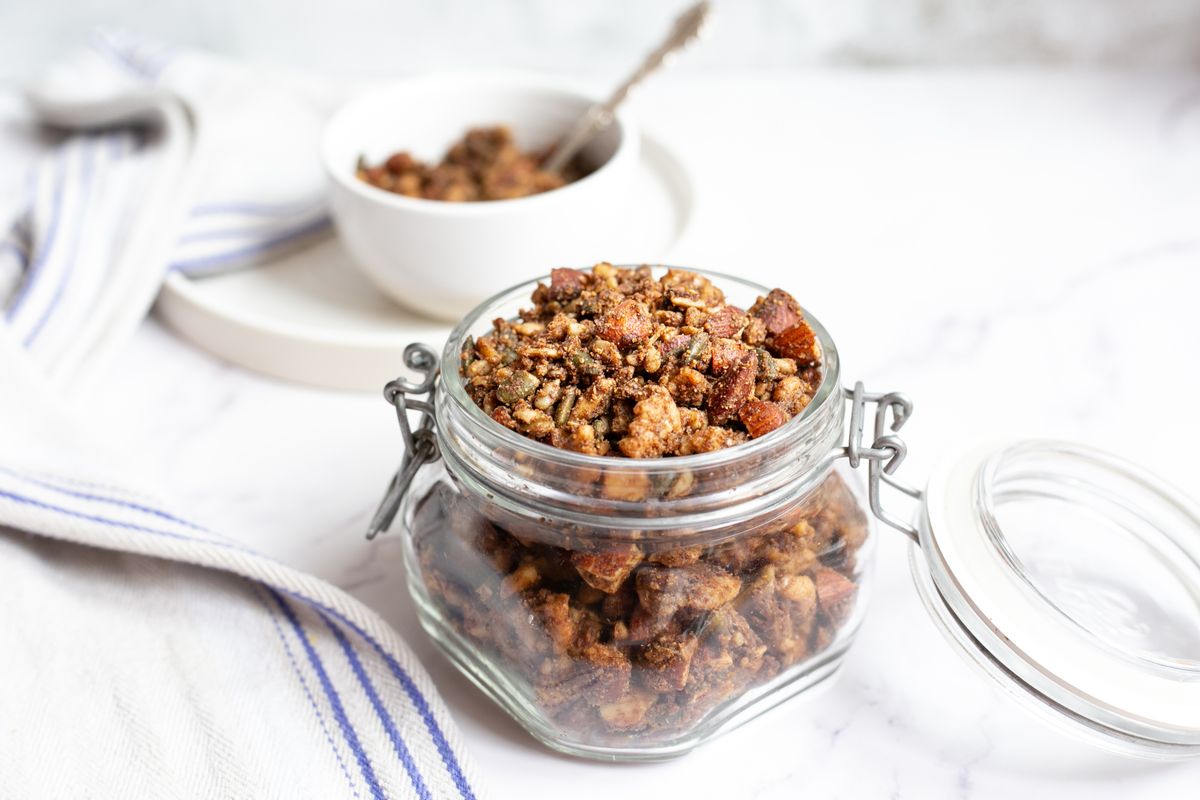 Eco-Keto Gluten Free and Vegan Nutty Baklava Breakfast Granola