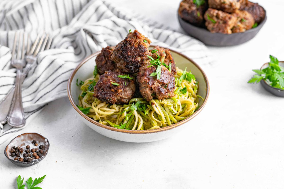 Animal-Based Beef Meatballs with Zucchini Noodles