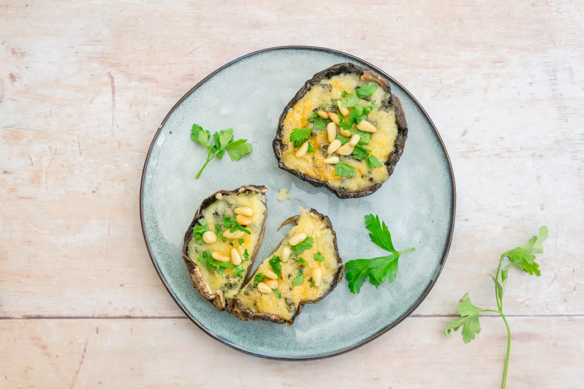 Keto Three Cheese Stuffed Mushrooms