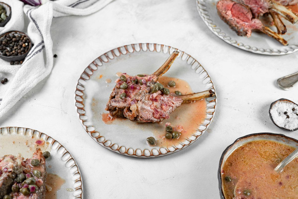 Keto Easter Lamb Rack with Caper Sauce