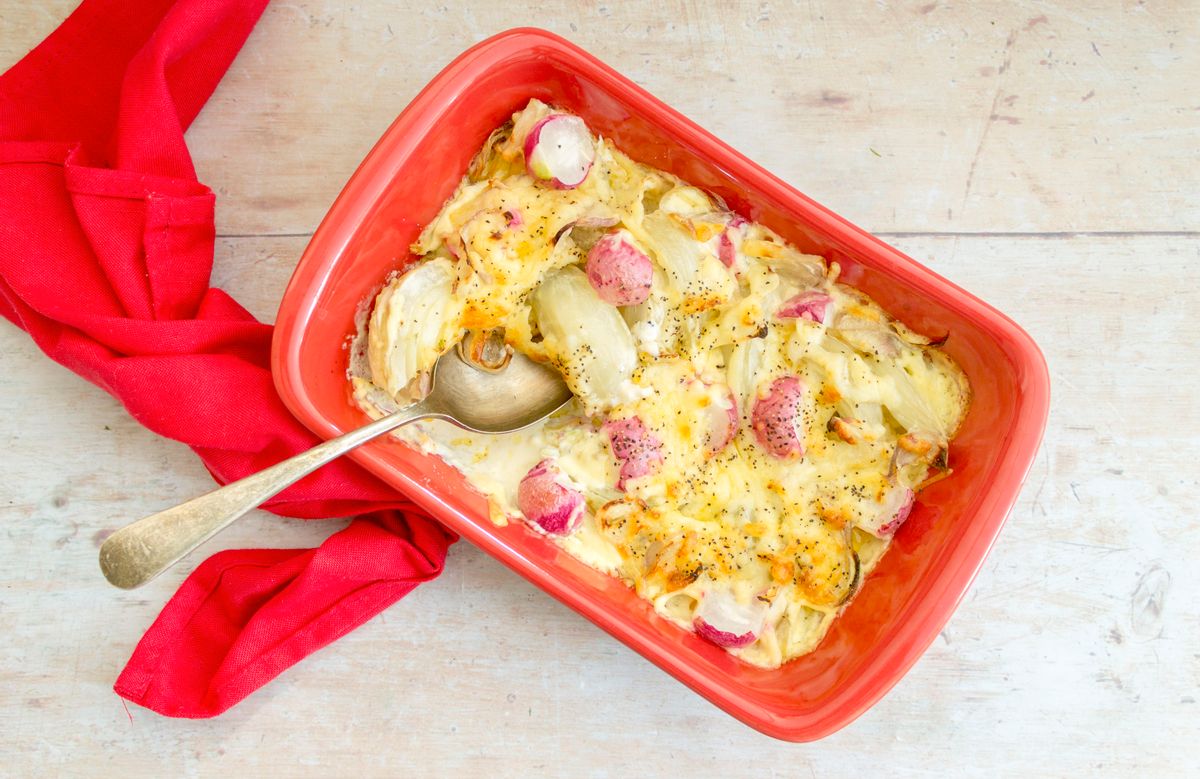 Keto Fennel and Radish Gratin