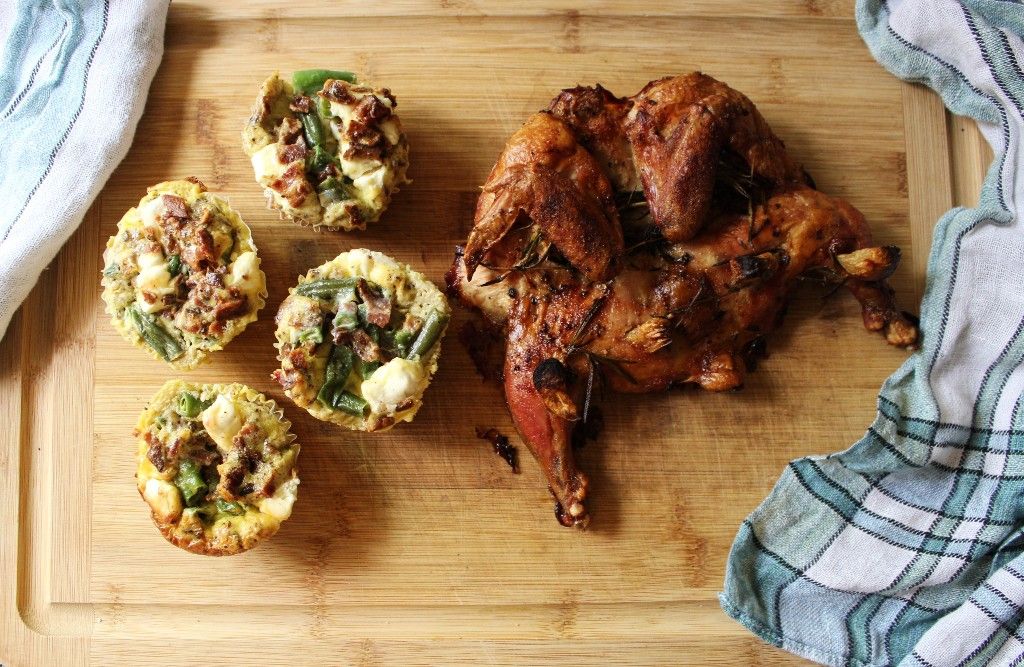 Low Carb Holiday Cornish Hen w Bacon Green Bean Casserole Cups