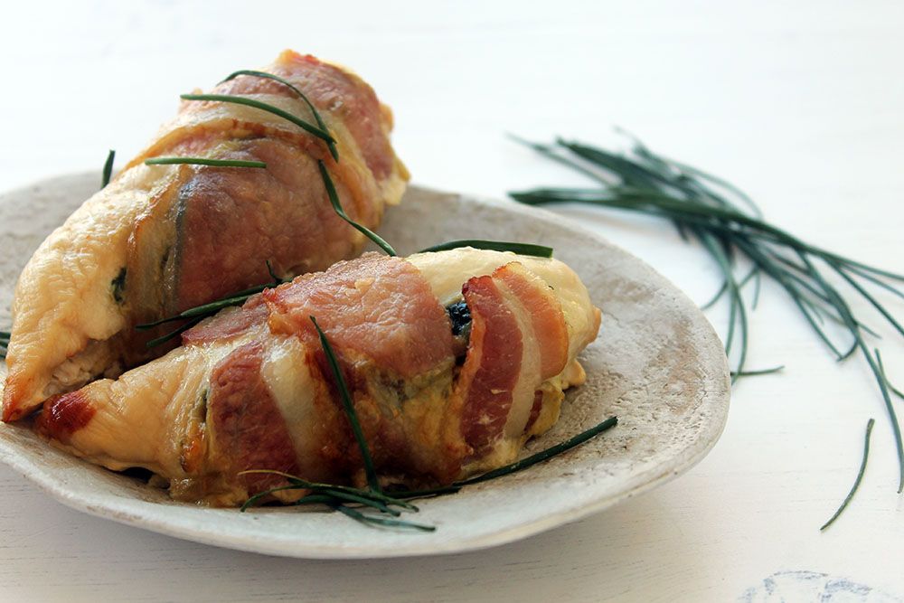 Keto Chicken Stuffed with Blue Cheese Spinach and Bacon