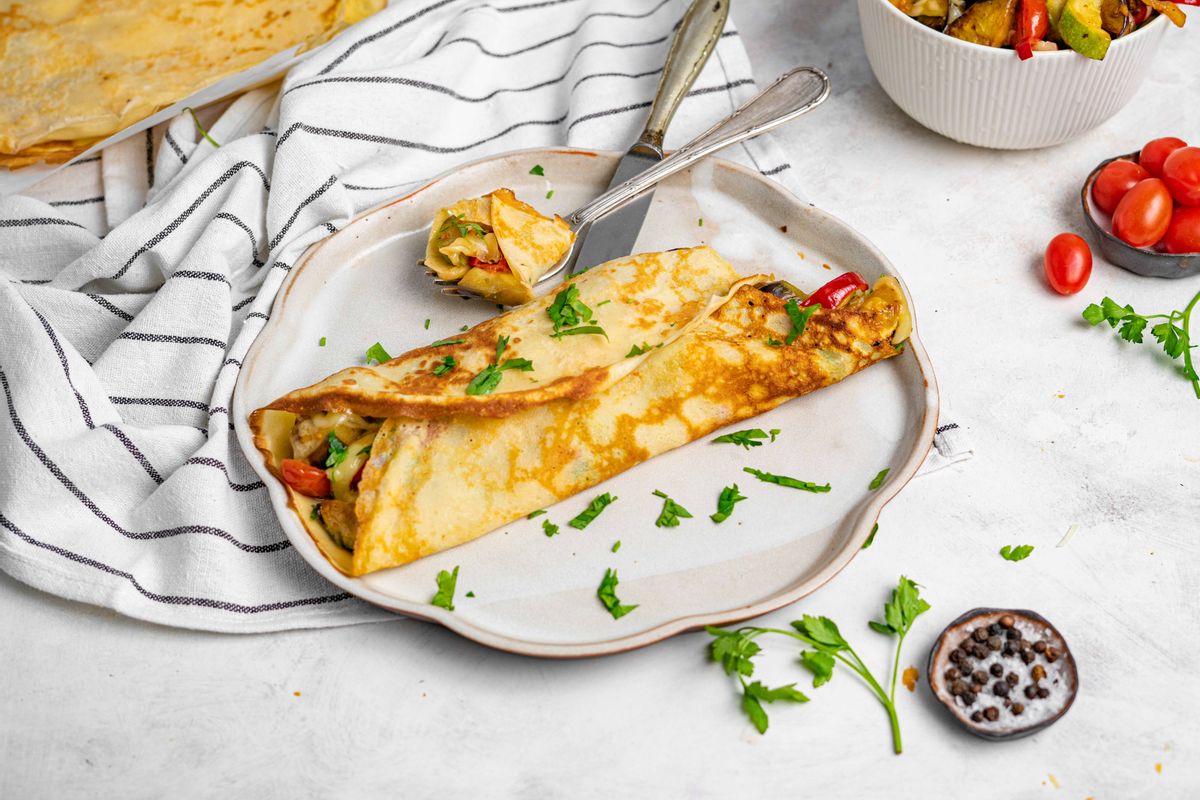 Keto Cheesy Ratatouille Crepes