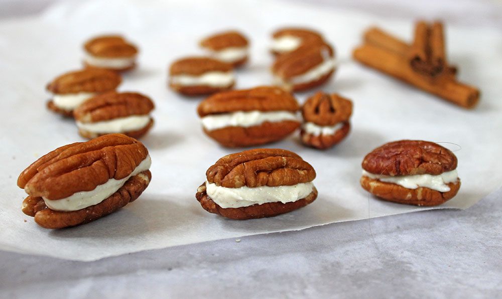 Keto Maple Cream Cheese Stuffed Pecans