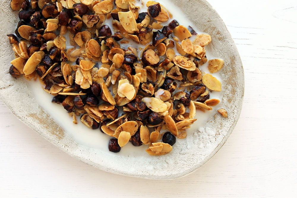 Low Carb Almond, Filbert (hazlenut) And Ginger Granola