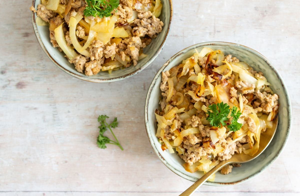 Low Carb Easy Cheesy Pork And Cabbage