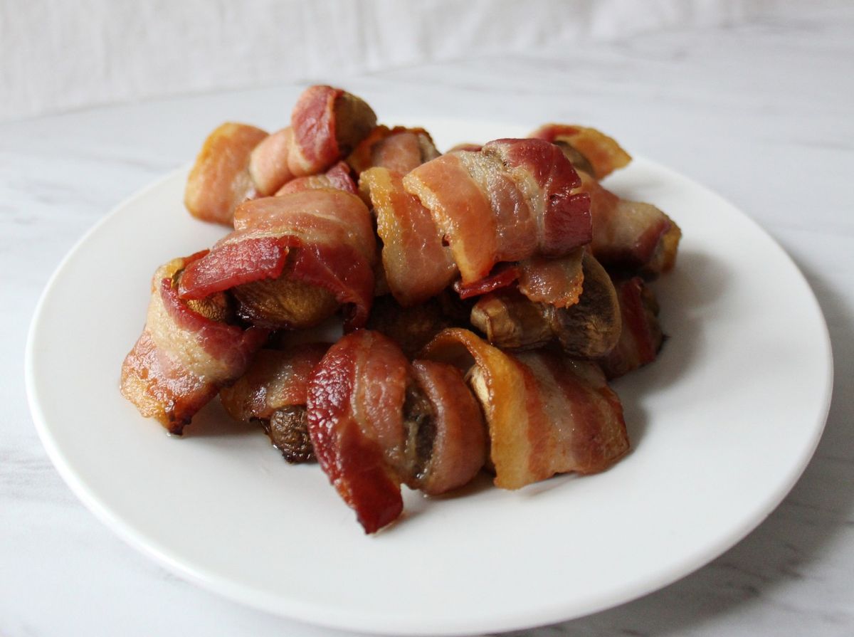 Keto Bacon Wrapped Mushrooms