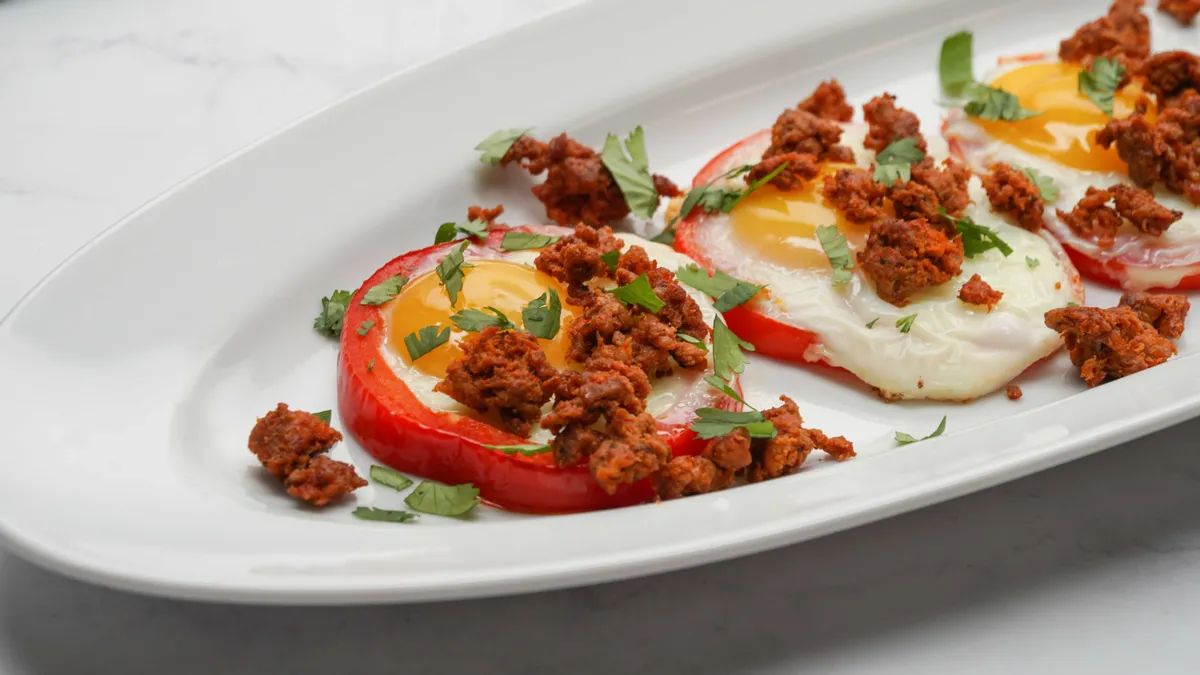 Best Keto Fried Chorizo Egg Bell Pepper Rings