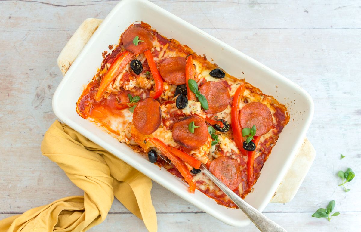 Keto Cauliflower Pizza Bake