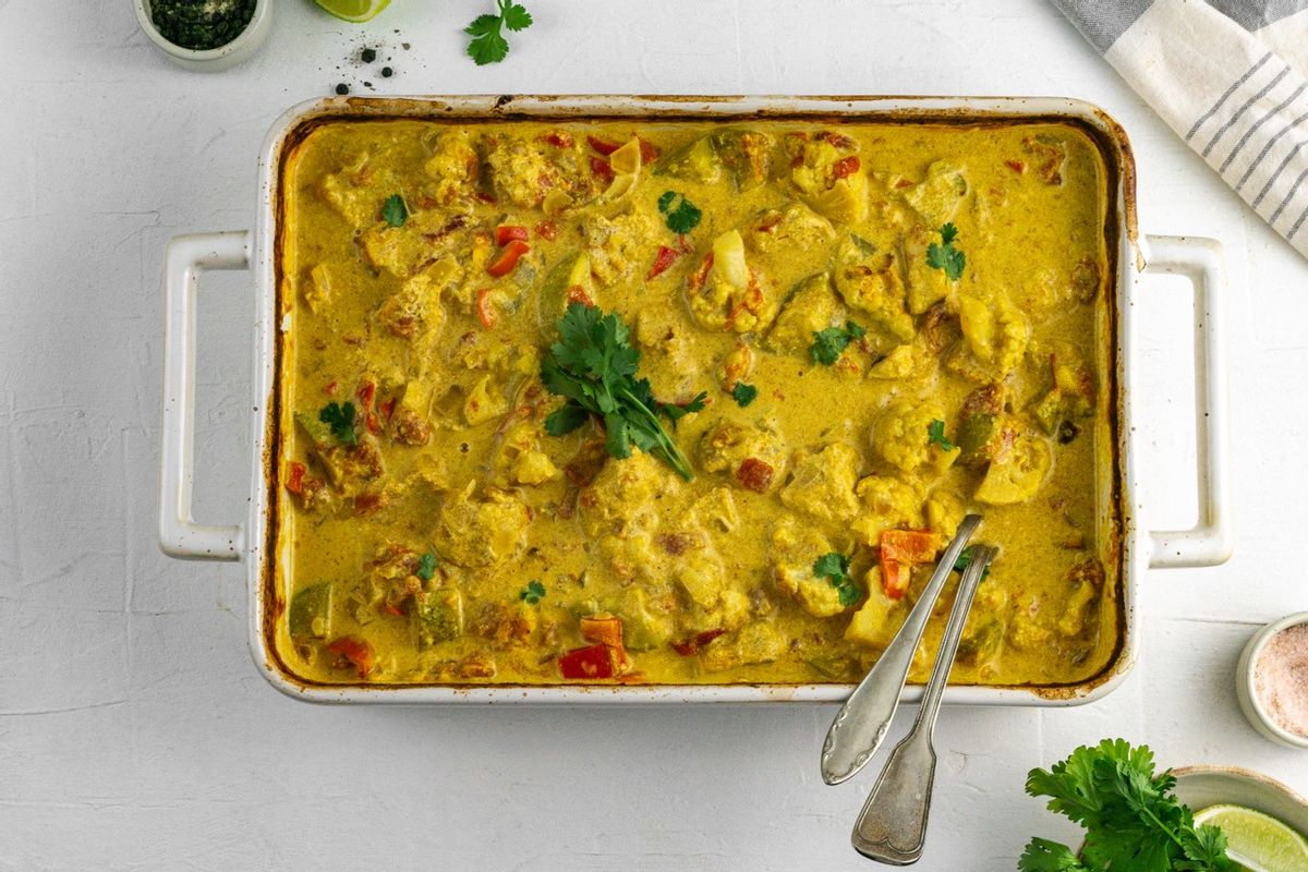 Low Carb Roasted Vegetable and Chicken Curry