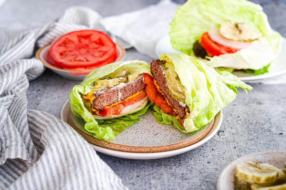 Keto Air Fryer Bunless Burgers Carb Manager