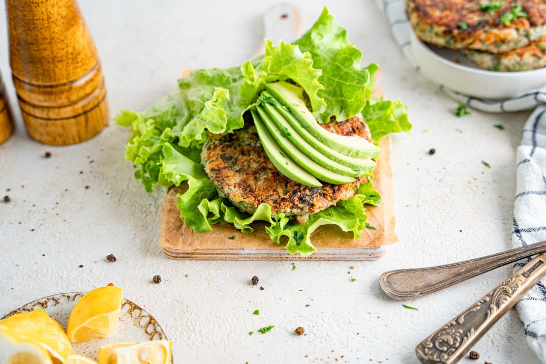 Chunky Shrimp Burgers with Avocado Aioli sauce