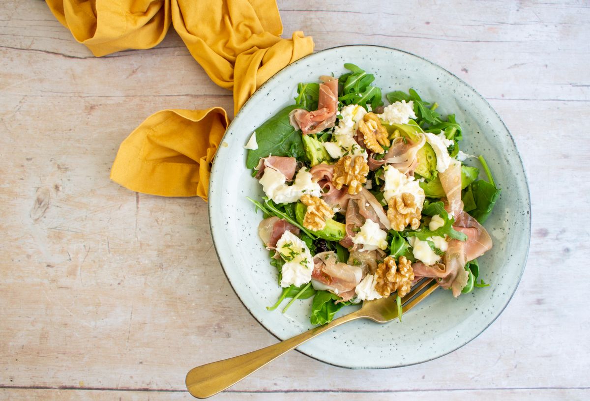 Low Carb Goats Cheese and Prosciutto Christmas Salad