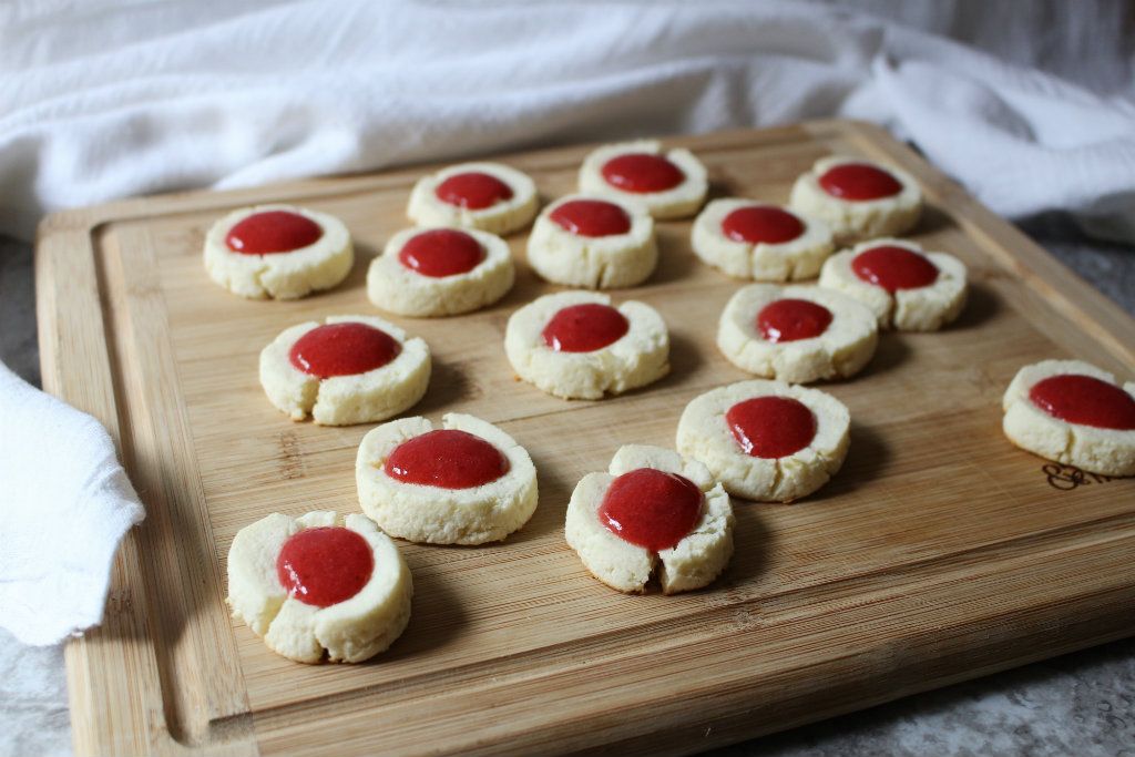 Keto Strawberry Jelly Thumbprint Cookies