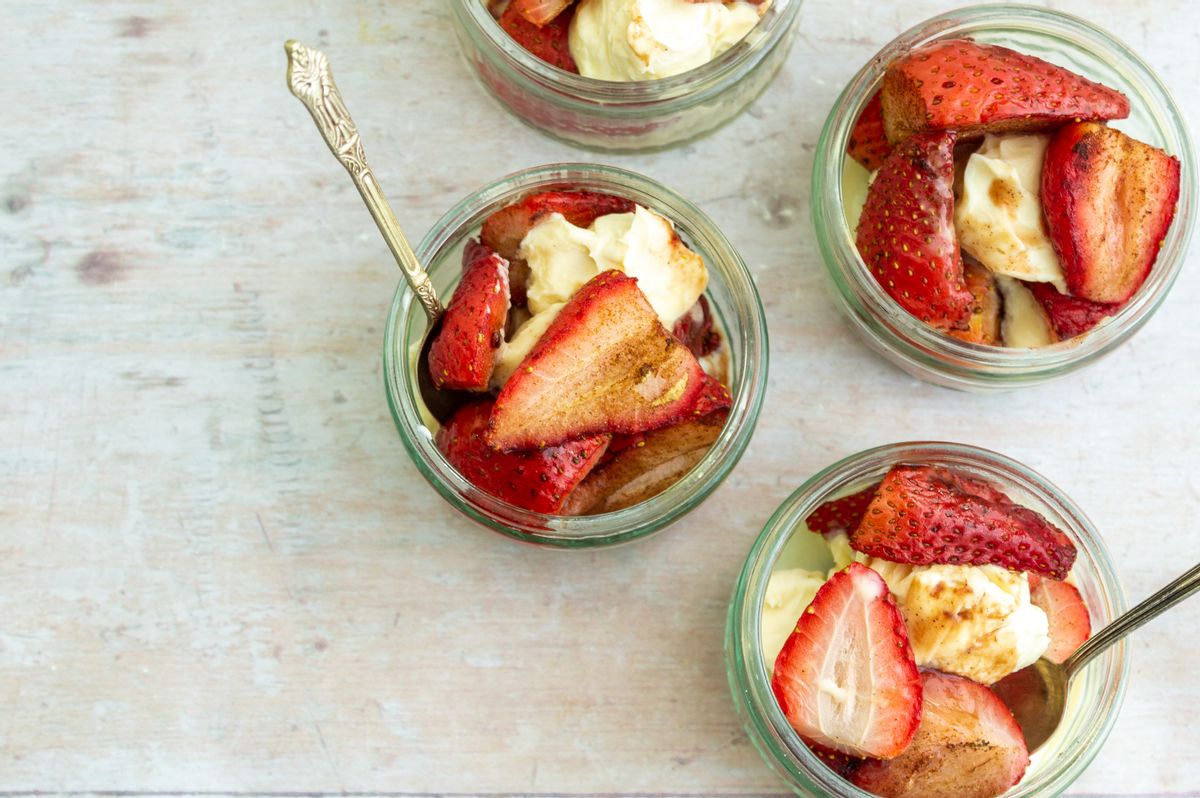 Keto Balsamic Roasted Strawberries and Mascarpone