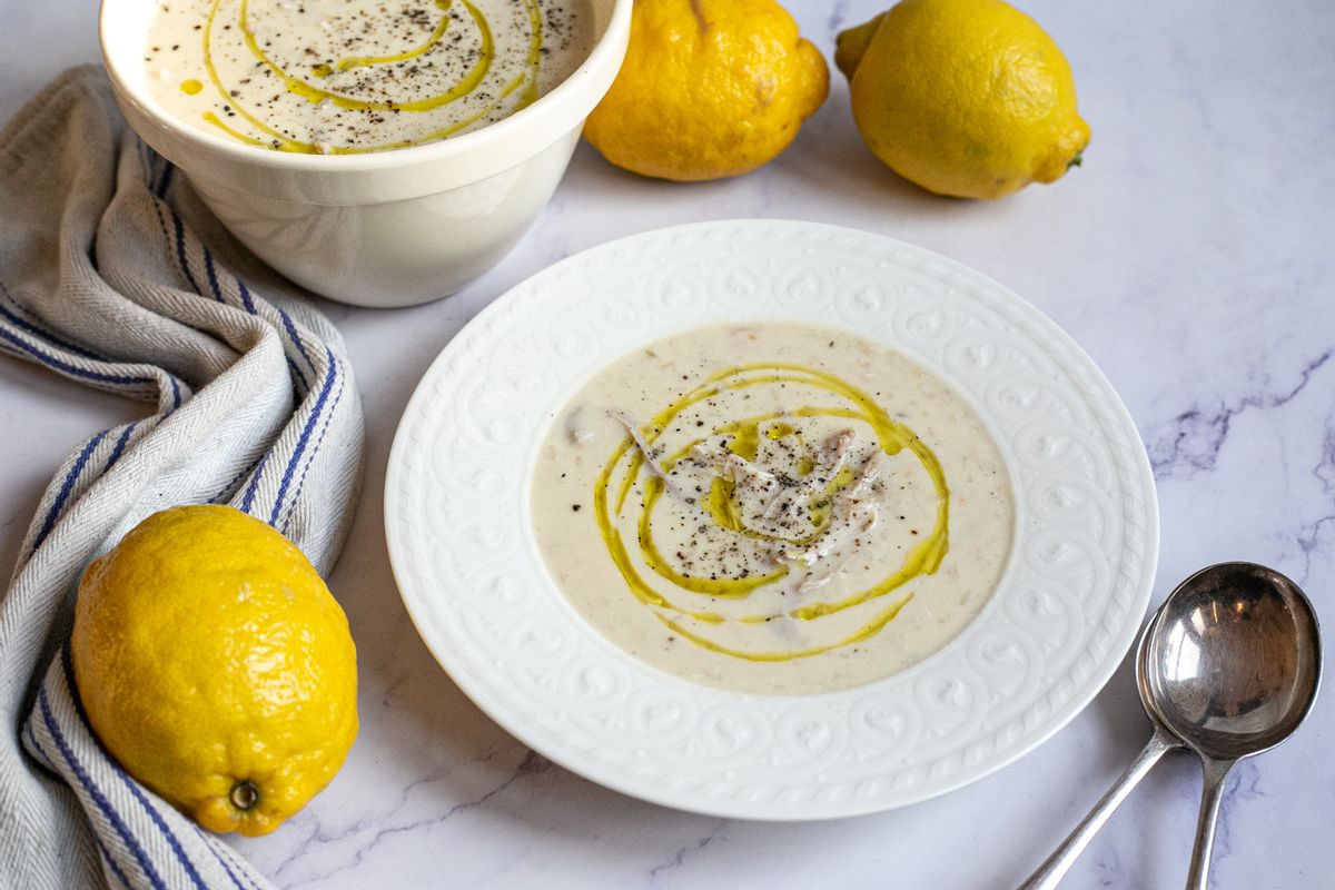 Keto Kosher Greek Creamy Lemon Chicken Soup (Avgolemono)