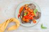 Keto Air Fryer Steak with Roasted Tomatoes and Peppers