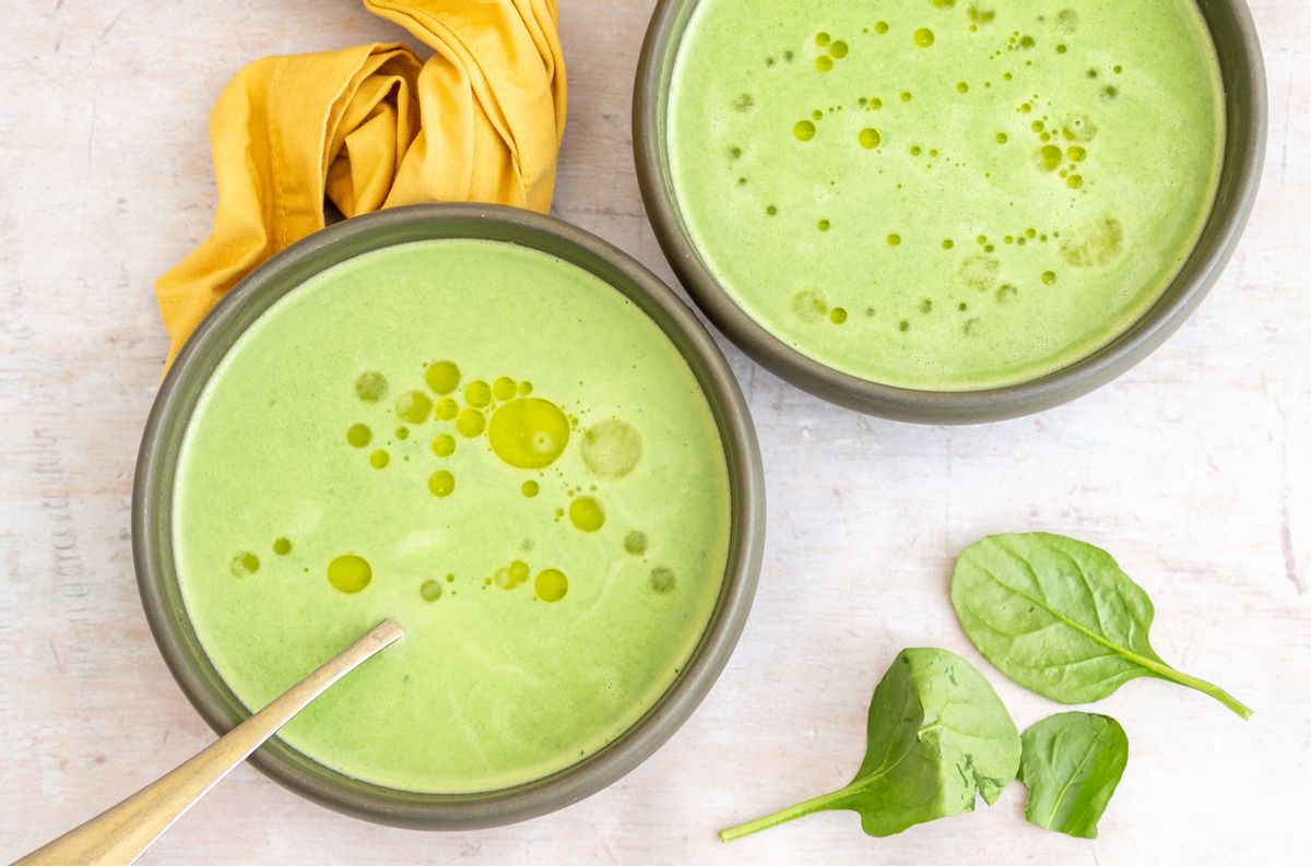 Low Carb Vegan Cream of Celery and Spinach Soup