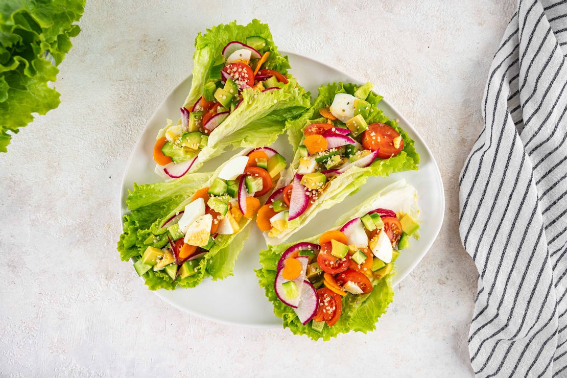 Keto Springtime Rainbow Romaine Boats Carb Manager