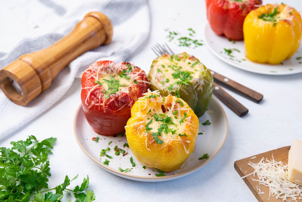 Keto Lasagna-Style Stuffed Peppers