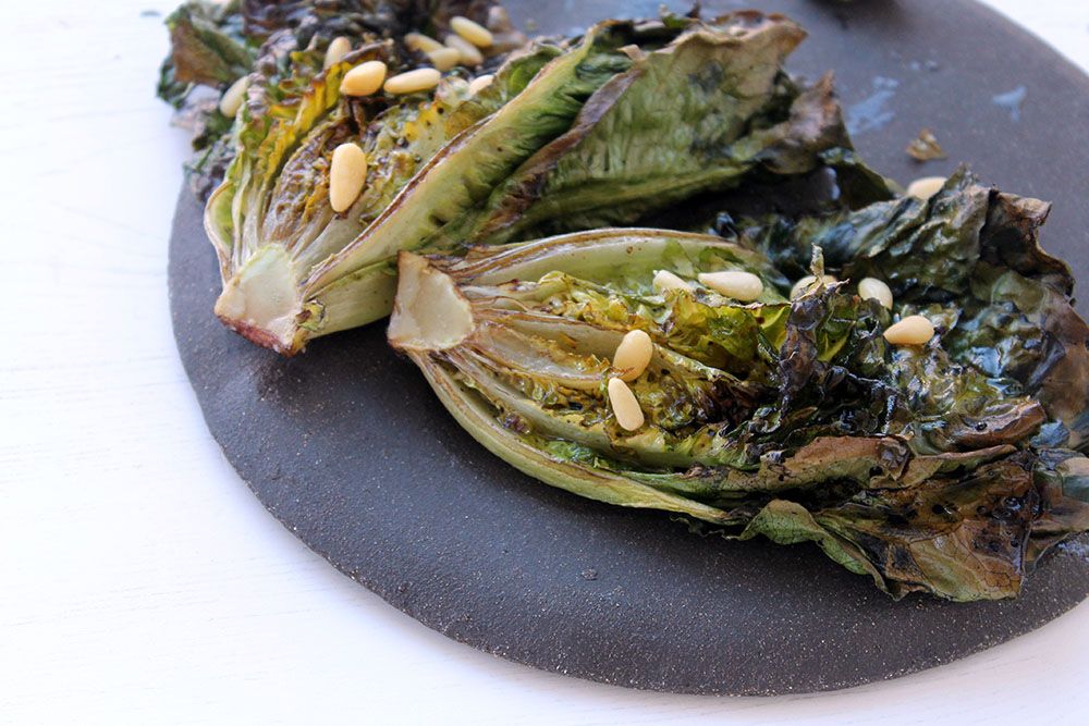 Keto Broiled Baby Romaine Lettuce With Balsamic Dressing