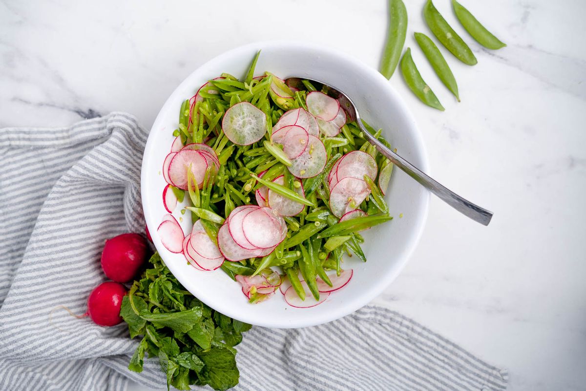 Sugar Snap Pea Salad (Gluten Free, Oil Free) ~ Veggie Inspired