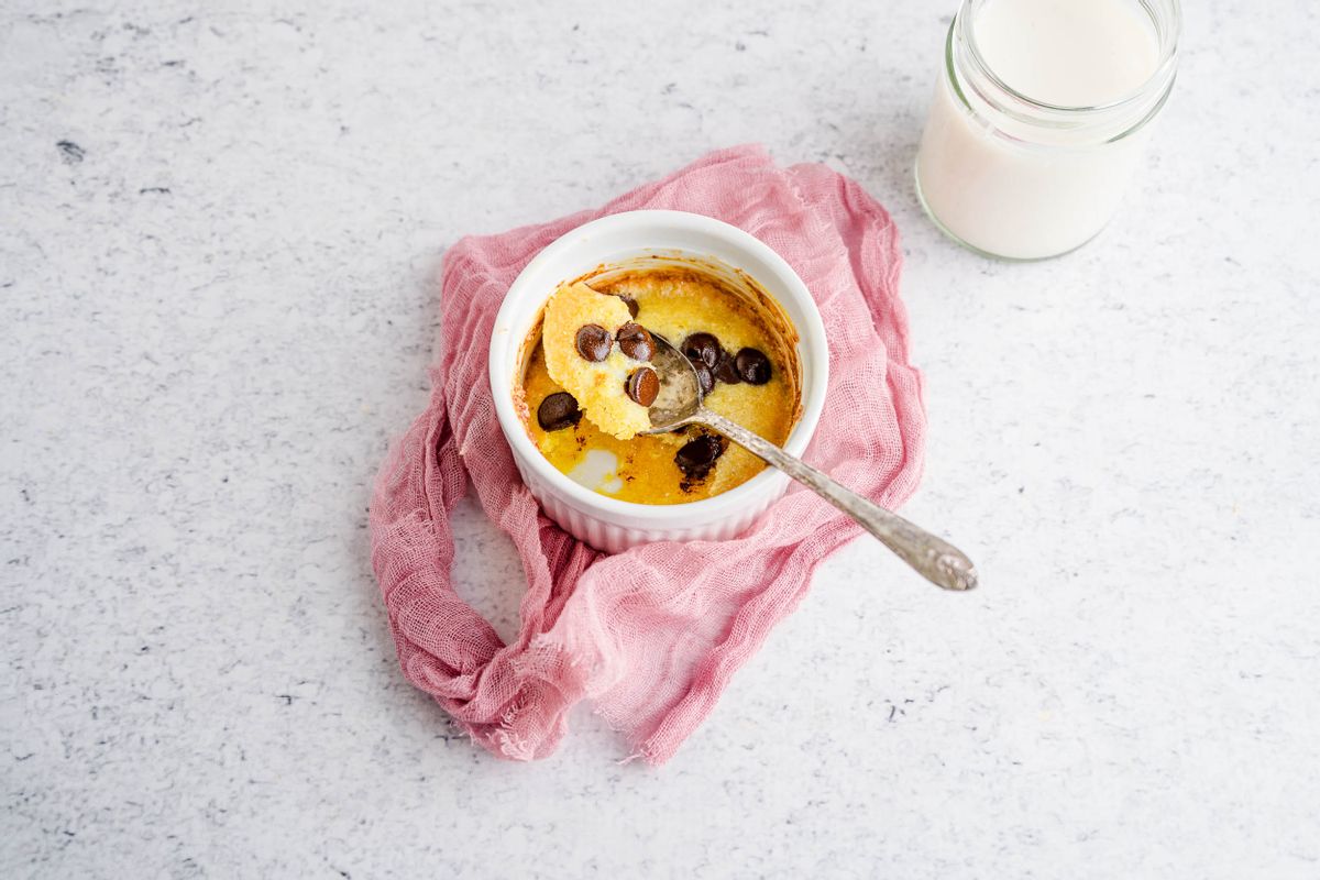 Keto Air Fryer Chocolate Chip Mug Cookie