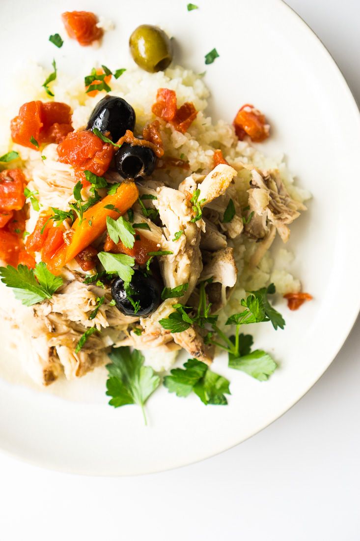 Keto Slow Cooker Moroccan Chicken + Olives