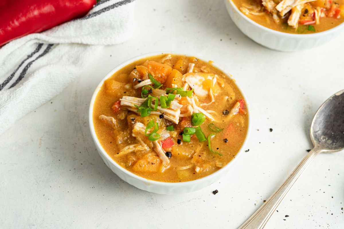 Slow Cooker Turkey and Butternut Squash Keto Soup