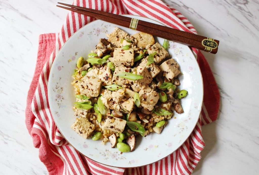 Low Carb Vegan Tofu Fried Rice Bowl