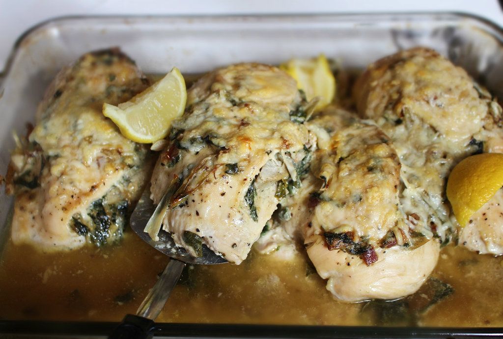 Keto Spinach and Artichoke Dip Stuffed Chicken