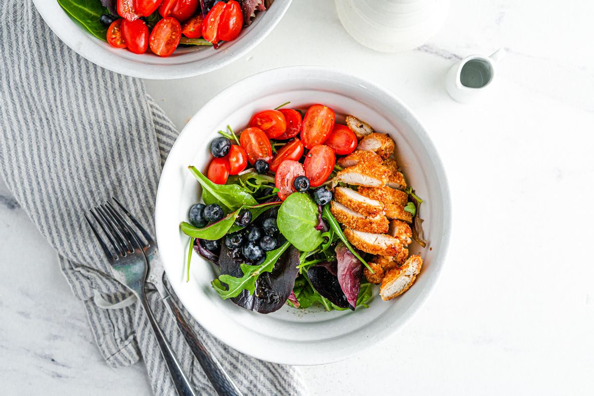 Keto Crispy Breaded Chicken Salad