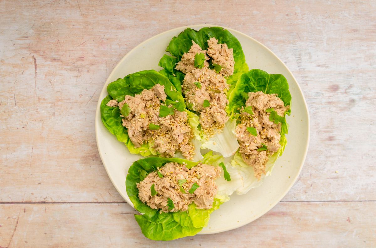 Keto Sesame Tuna Lettuce Cups