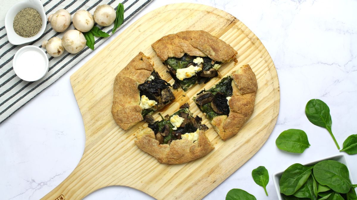 Low Carb Mushroom Spinach Galette