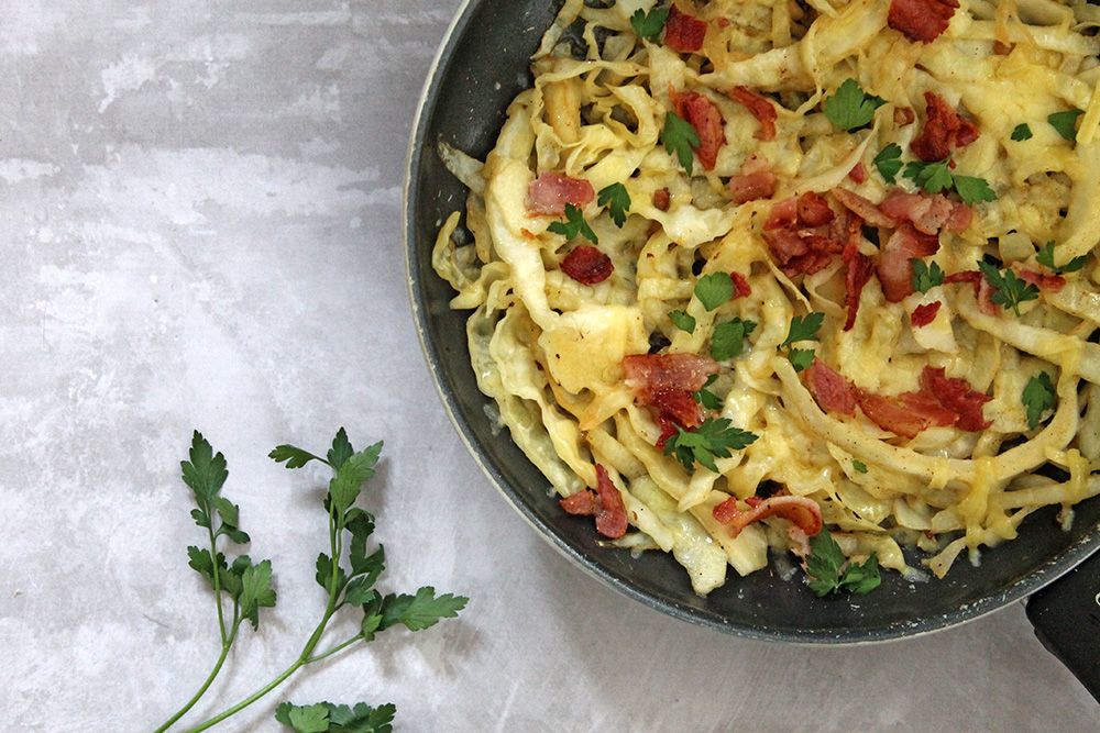 Keto Cheesy Skillet Cabbage