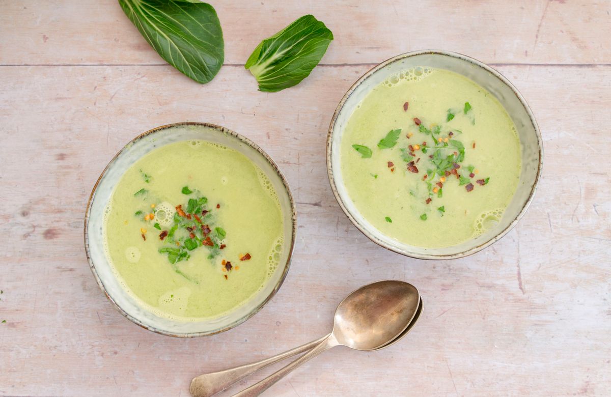 Low Carb Spiced Bok Choy and Broccoli Soup